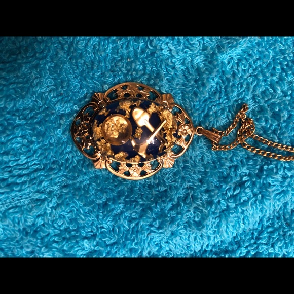 Vintage necklace made with real gold pieces RARE - Picture 2 of 4